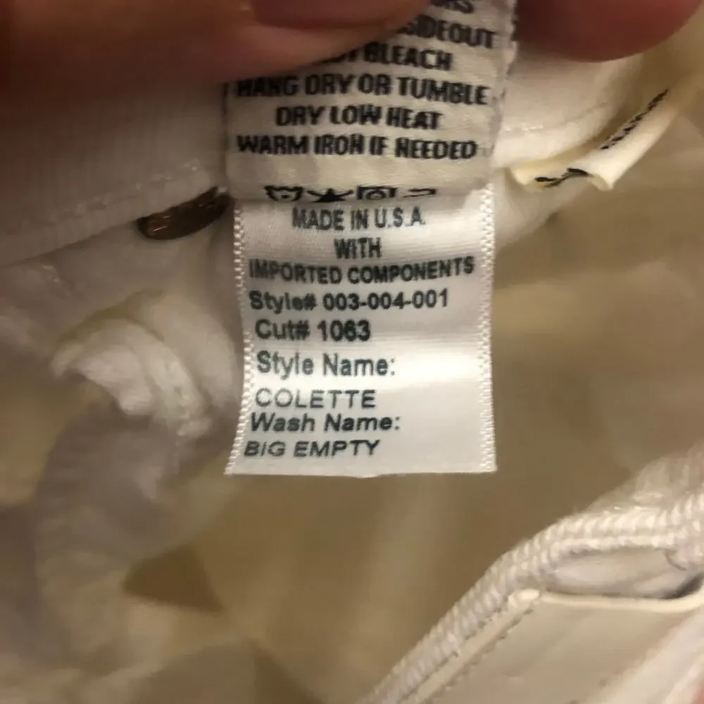 Trave Women's Jeans White Flare Colette - Big Empty sz 24 $228 NWOT's Wide leg